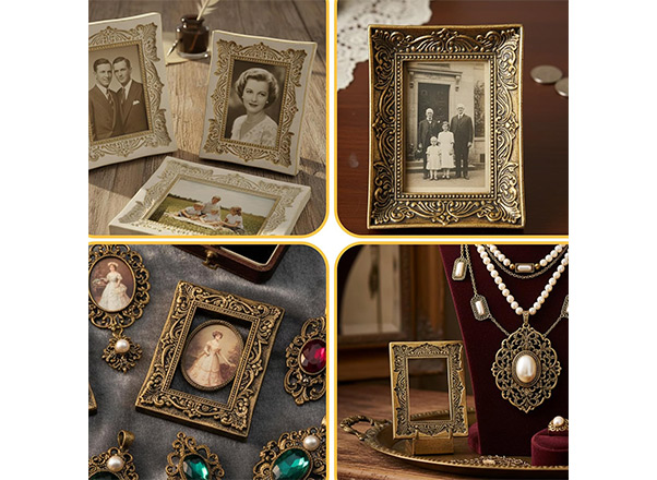 Beige photo frame molds