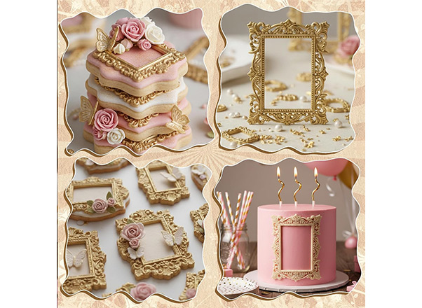 Beige photo frame molds