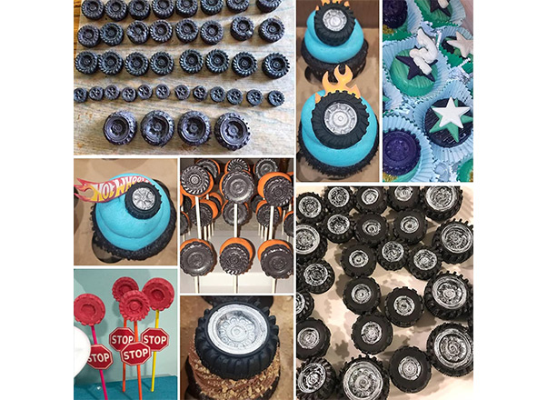 Pieces of car tire molds