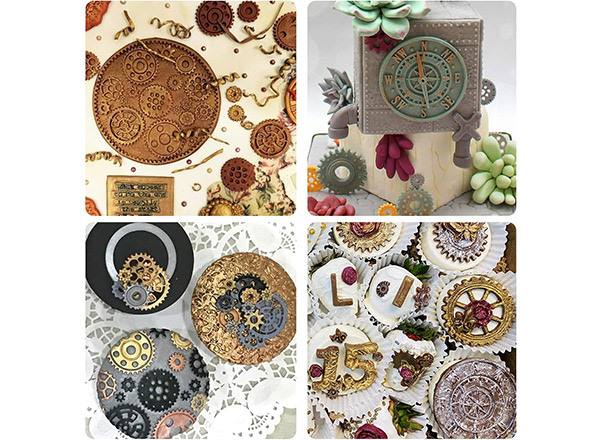 Pieces of clock gear molds