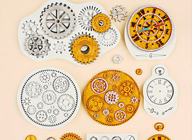 Pieces of clock gear molds